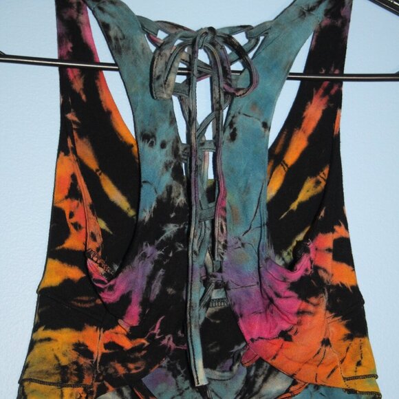 Tie Die Tank Top Braided Back Small - Picture 9 of 11